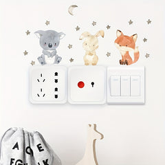 6pcs Animal Switch Stickers Kids Room Decoration