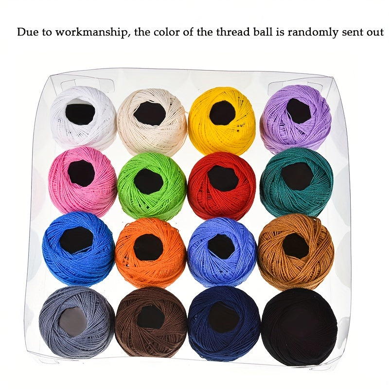 16 Skeins Mixed Colors Yarn DIY Knitting Crocheting Hand knitted Embroidered Ins