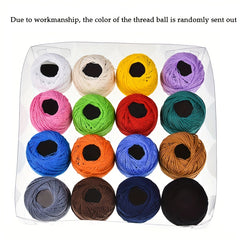 Embroidery Thread 16 Mixed Colors DIY Hand Knitting Wool Hair Clip Rubber Band