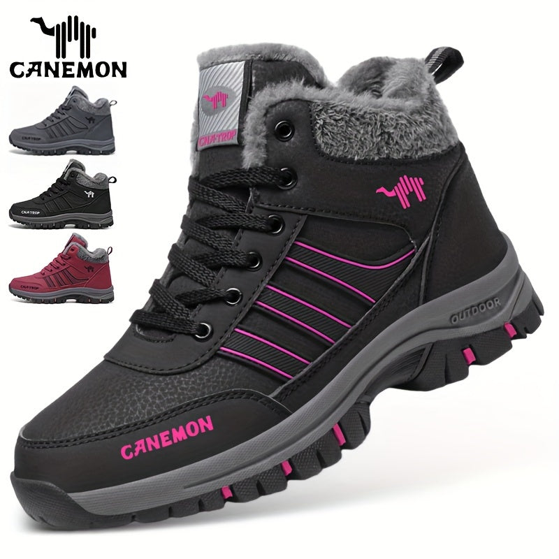 Men's Plush Lined Hiking Boots Non Slip Lace Up Sneakers
