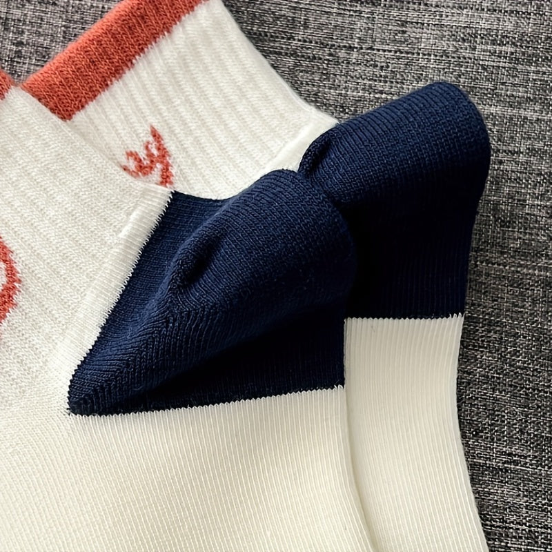 Men's Cotton Block Liner Anklets Socks Comfortable Breathable Sweat Absorbe