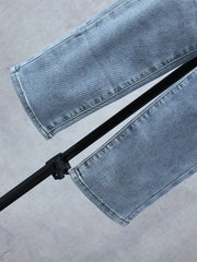 Girls Casual Straight Leg Jeans Regular Fit For Street Daily Outfit Kids Cloth