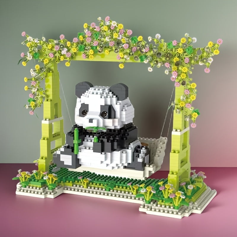 1008pcs Panda Swing Building Blocks Animal & Plant Themed Movie Inspired Decor