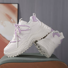 Women's Chunky Sneakers Heighten Wear Resistance Non Slip Flat Skate Shoes