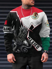 Eagle & Snake Print Men's Sweatshirt for Autumn Winter