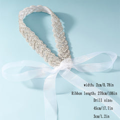 Wedding Dress Waist Chain Bridal Belt Faux Pearl Rhinestone Girdle