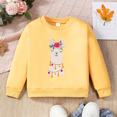Boho Floral Rabbit Graphic Sweatshirt for Little Girls