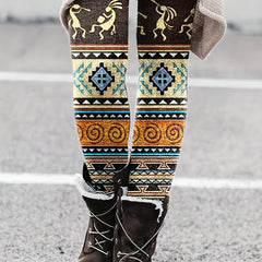 Graphic Print Skinny Leggings Casual High Waist Leggings