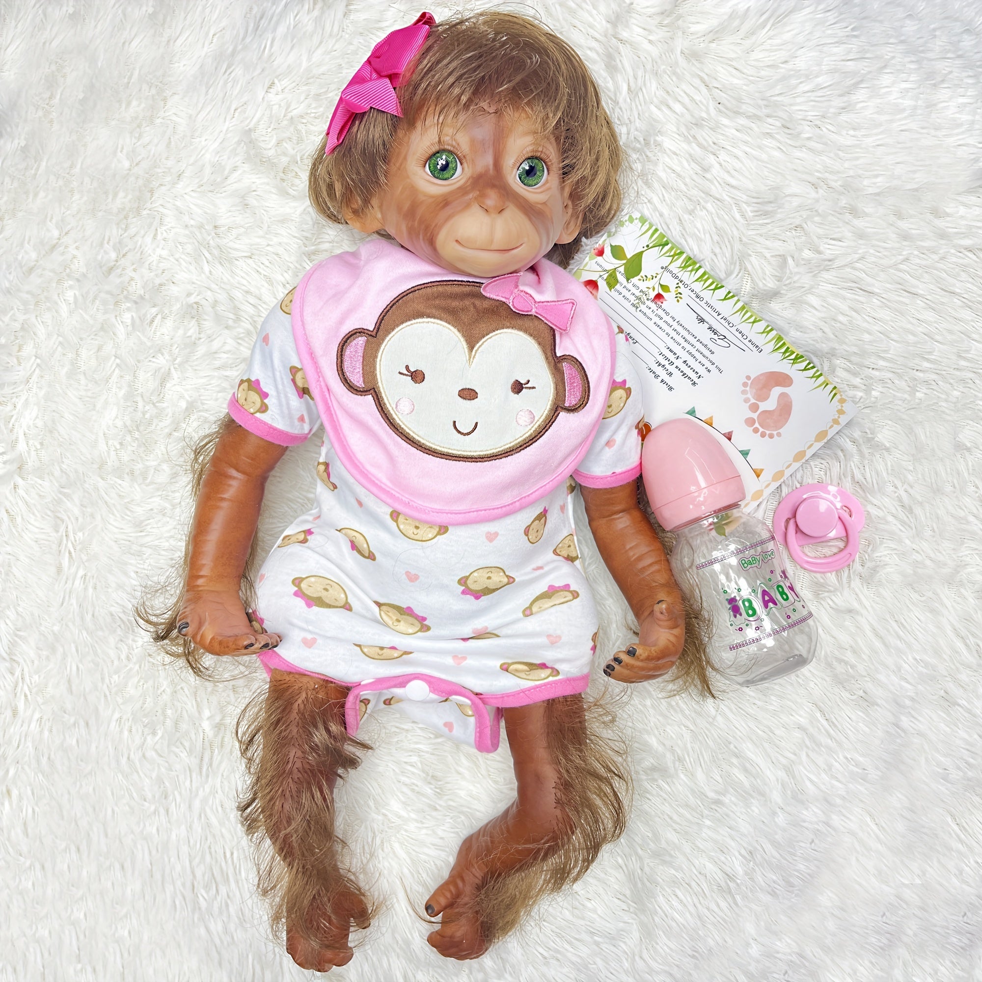 20 Inch Monkey Reborn Doll Soft Touch Vinyl Realistic Youngsters