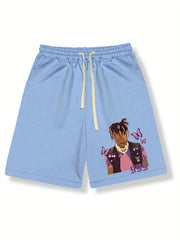 Boy With Butterflies Shorts Men's Summer Casual Graphic Drawstring