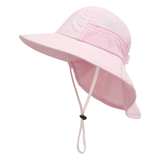 Girls Casual UV Protection Hat Wide Brim Adjustable Hat