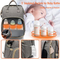Baby Diaper Bag Backpack With Changing Station 30L Dual Use Baby Bag For Mom