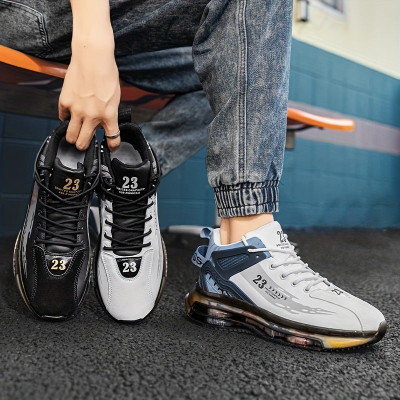 Men's Breathable Lace Up Sneakers Comfortable Air Cushion Shoes