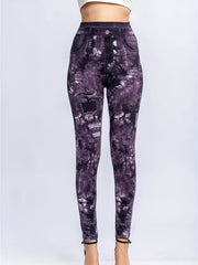 Denim Print High Waist Jeggings Slim Stretchy Casual Leggings Women