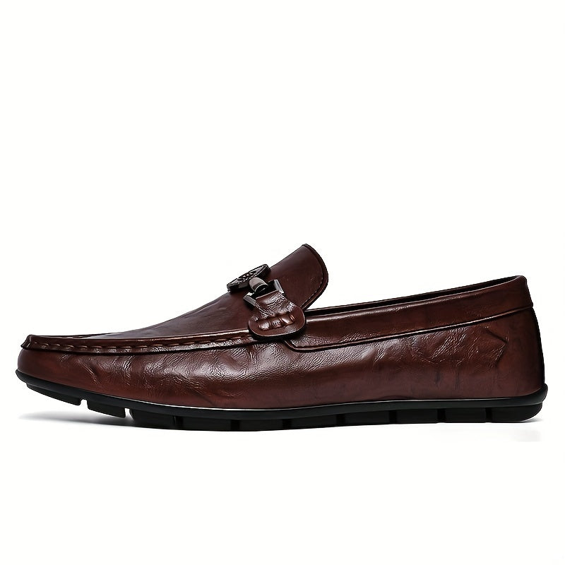 Men's Solid Loafers PU Driving Shoes Soft Sole