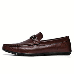 Men's Solid Loafers PU Driving Shoes Soft Sole