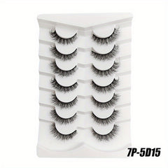 7 Pairs Fluffy Faux Mink False Eyelashes Soft Natural Wispy Daily Wear