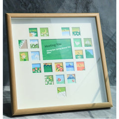 Love Shaped Grid Oil Painting Frame Display Stand DIY Gift