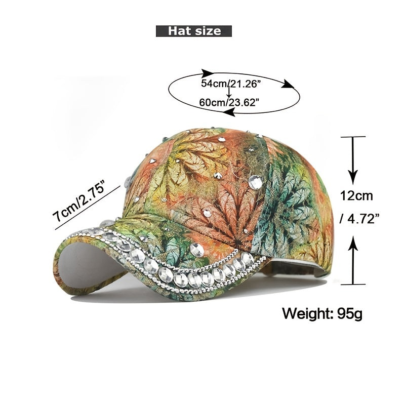 Vintage Floral Print Baseball Cap Adjustable Hat