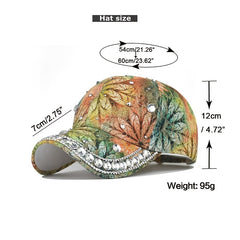 Vintage Floral Print Baseball Cap Adjustable Hat