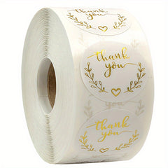 500pcs Natural Leather Paper Hot Stamping Thank You Stickers