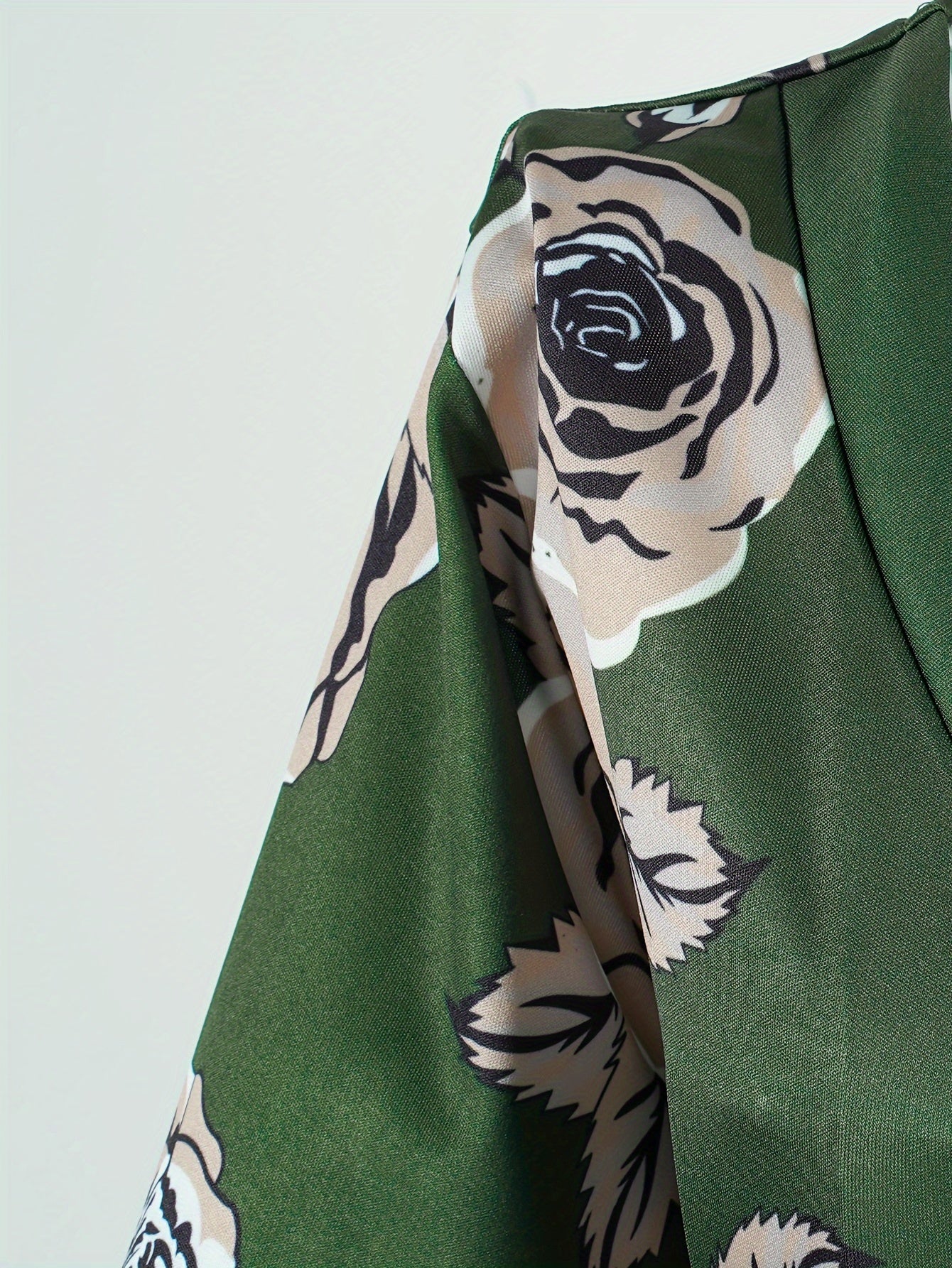Plus Floral Print Long Sleeve Maxi Dress