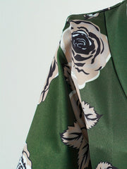 Plus Floral Print Long Sleeve Maxi Dress