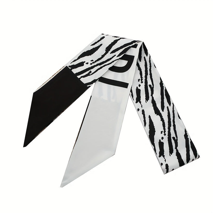 2pcs Pink Skinny Scarf Long Ribbon Neckerchief Twilly Scarf