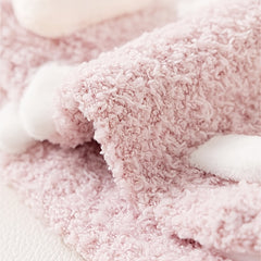 Baby Girl's Non-slip Winter Solid Plush Sleep Socks