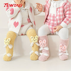 Baby Girl's Non Slip Socks Animal Doll Bottom Rubber Dot Soft Socks
