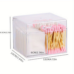 Cotton Swab Storage Box with Cover Makeup Organizer