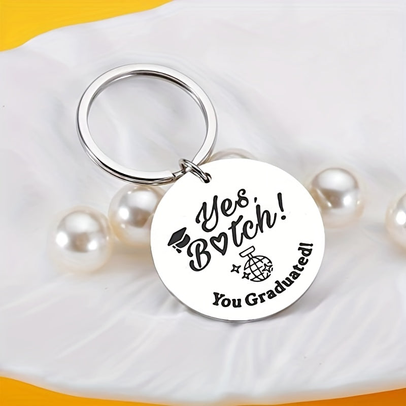 Graduation Tag Keychain Metal Key Ring Purse Bag Backpack Car Charm Gift