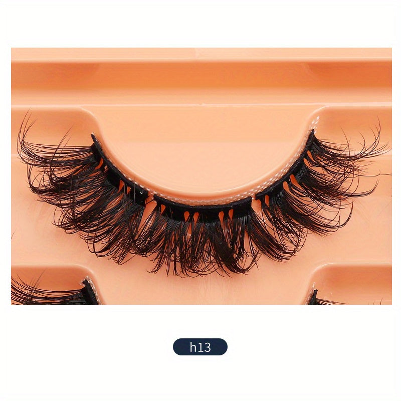 7 Pairs Segmented Eyelashes Chemical Fiber Material Natural Long Reusable