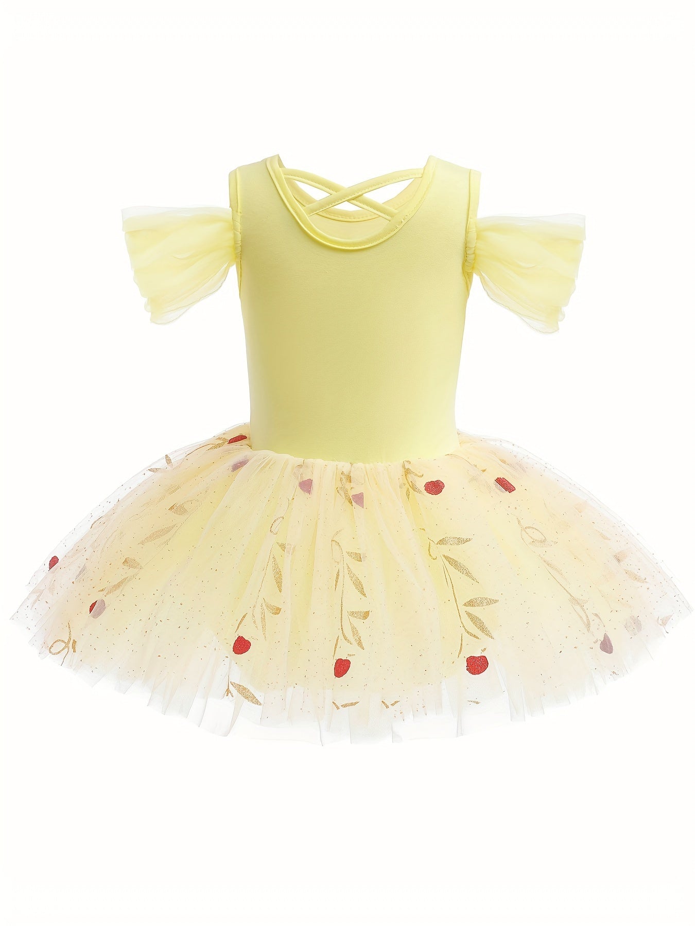 Cotton Cold Shoulder Ballet Leotard Tutu Dance Suit
