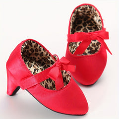 Baby Girl High Heel Shoes Soft Slip On Walking Shoes for Photo Party