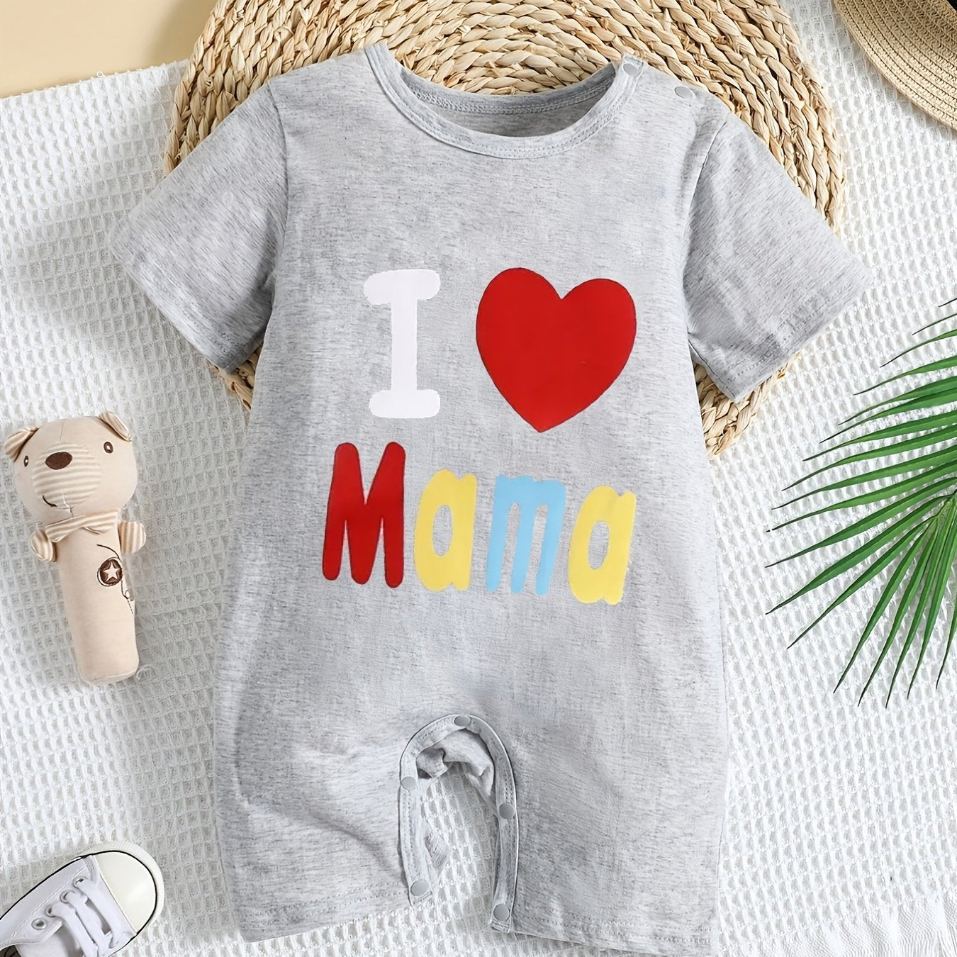 Newborn Baby Jumpsuit I LOVE MAMA Cotton Romper