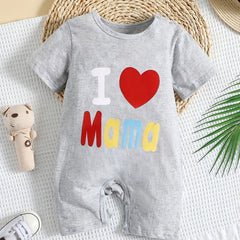 Newborn Baby Jumpsuit I LOVE MAMA Cotton Romper