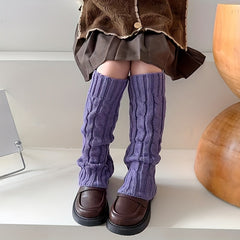Girls Wool Twist Warm Socks Knitted Leg Warmers