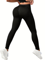 Solid Yoga Pants Stretch Running Leggings Women's Activewear