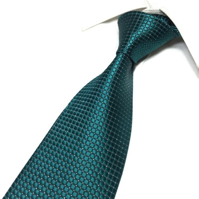 Men's Green & Red Plaid Tie - Formal Business Professional