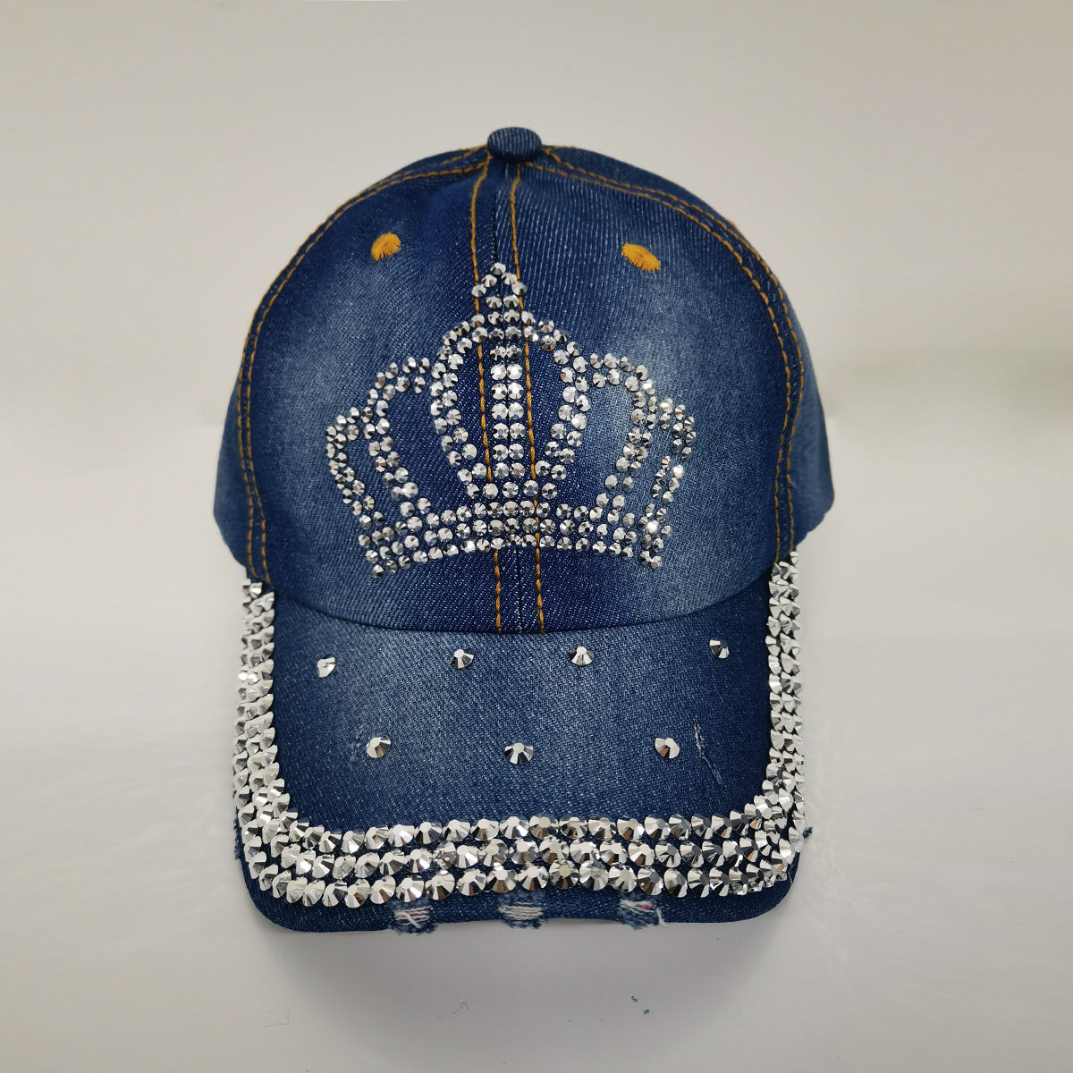 Rhinestone Decor Denim Baseball Cap For Men Women Couples Year Presents