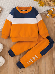 Baby Boy Casual 2pcs Outfits Winter Fall Sweatshirt Pants Set
