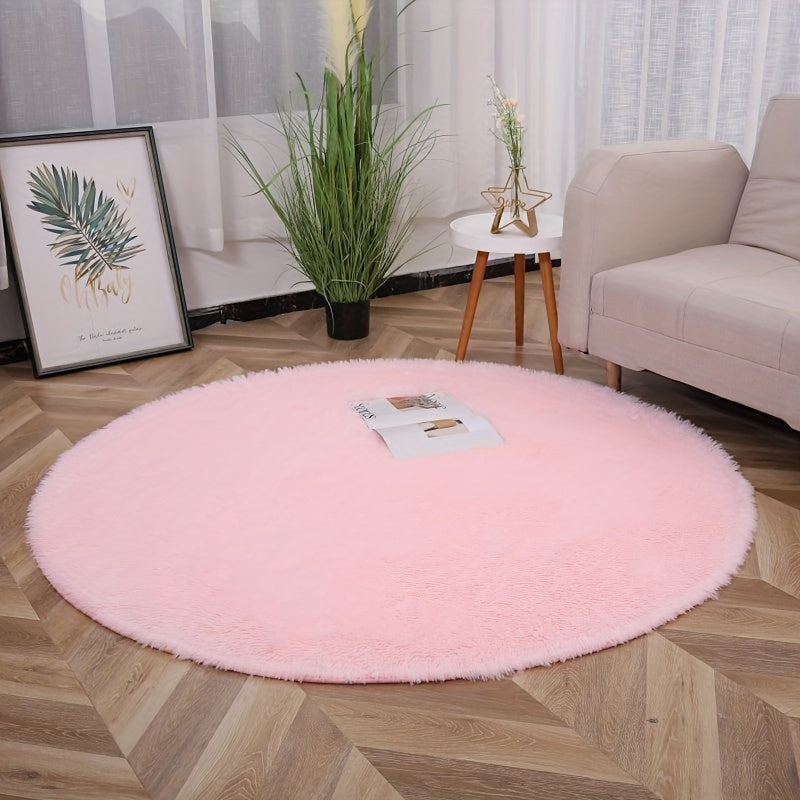 American Style Round Rug Plush PV Velvet Area Rug