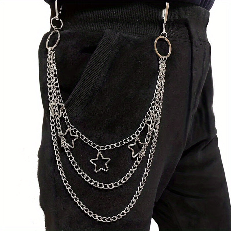 Star 3-Layer Waist Chain Decorative Pant Chain Jeans Trouser Chains