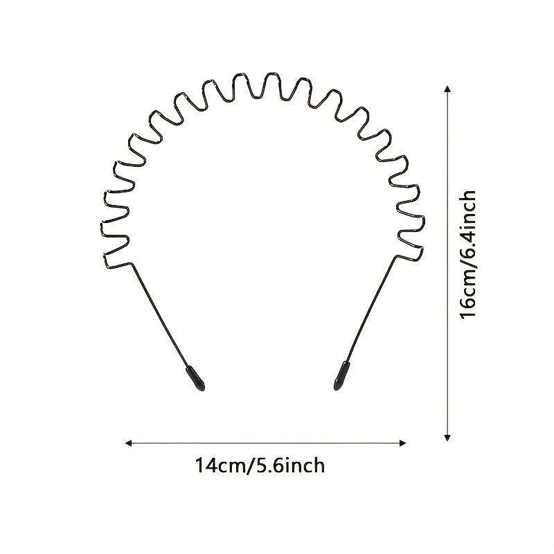 Men's Metal Spring Hairband Non Slip Headband for Sports
