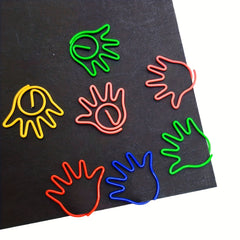 10pcs Palm Shaped Mixed Paper Clips for Office School Use