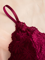 3pcs Lace Wireless Bras Comfy & Scallop Trim Bra Women's Lingerie
