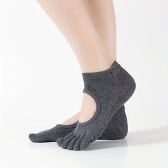 Women's Non Slip Five Toe Yoga Socks Breathable Dance Pilates Socks
