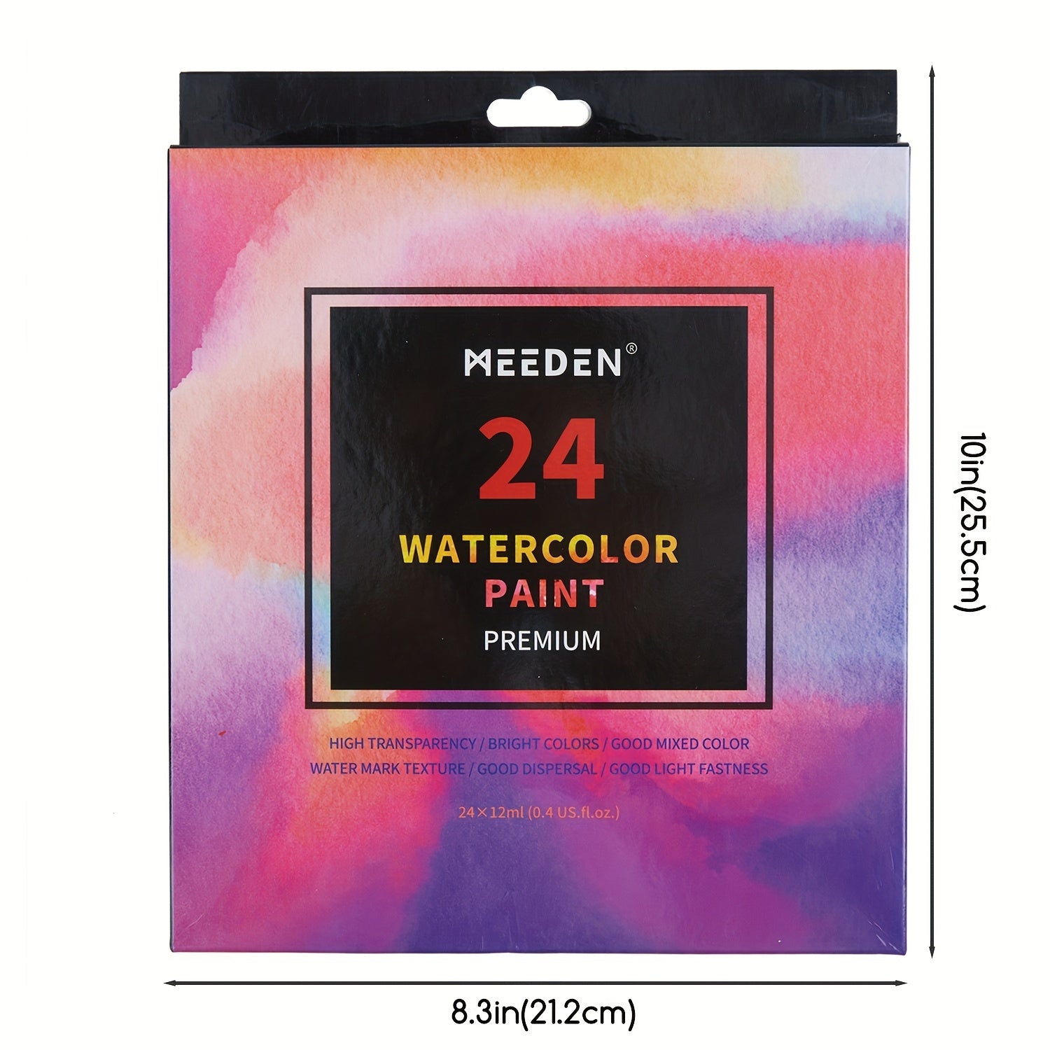Watercolor Paint 24pcs Set Vibrant Colors 12ml Tubes Rich Pigments Non Toxic