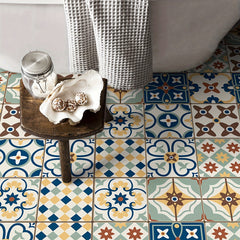 9pcs Moroccan Peel And Stick Tiles Stickers Thick Wallpaper Waterproof